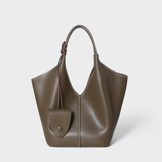 The Artisan Weave Genuine Leather Hobo Tote Bag with Detachable Strap