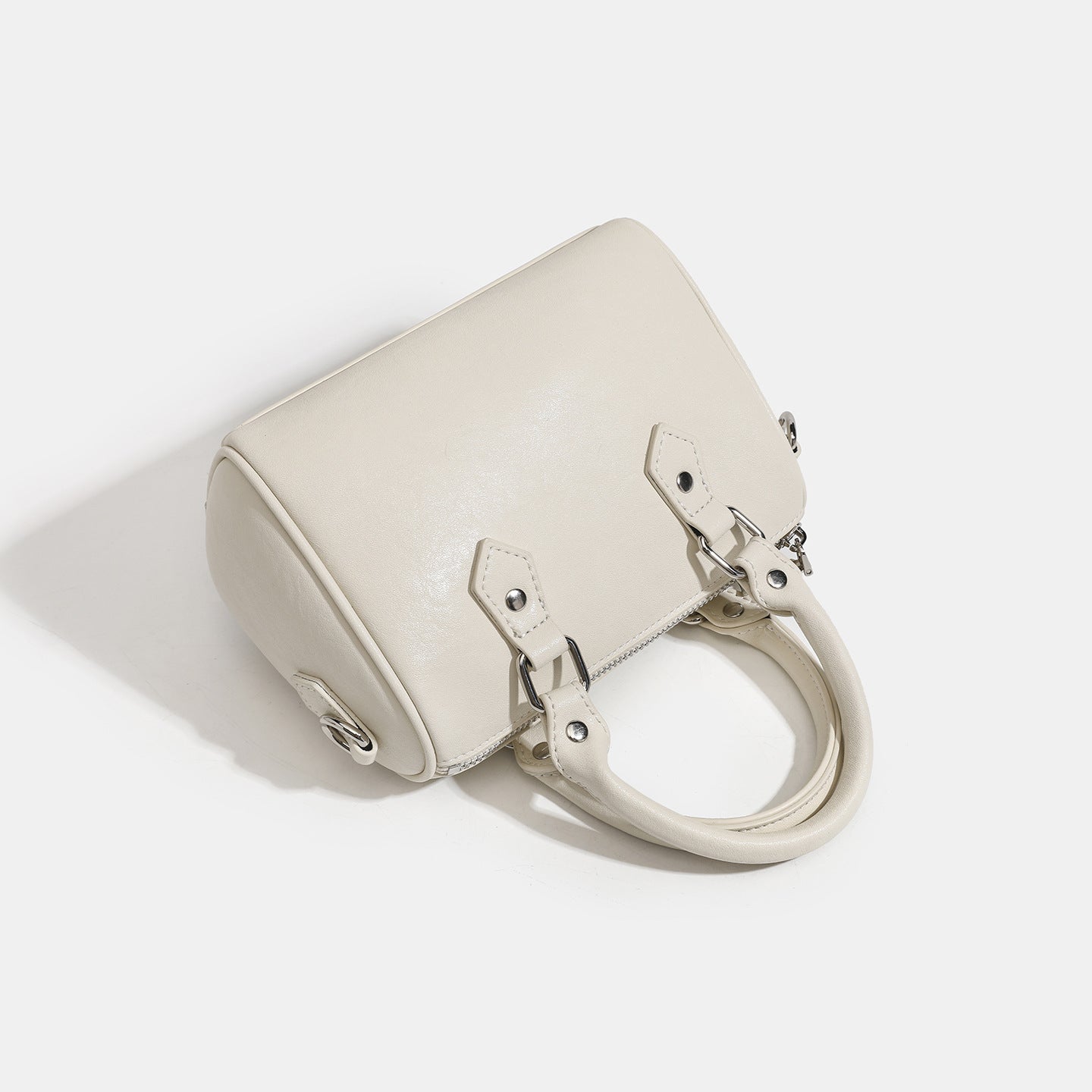 Retro Luxury Pebbled Genuine Leather Boston Clutch Bag