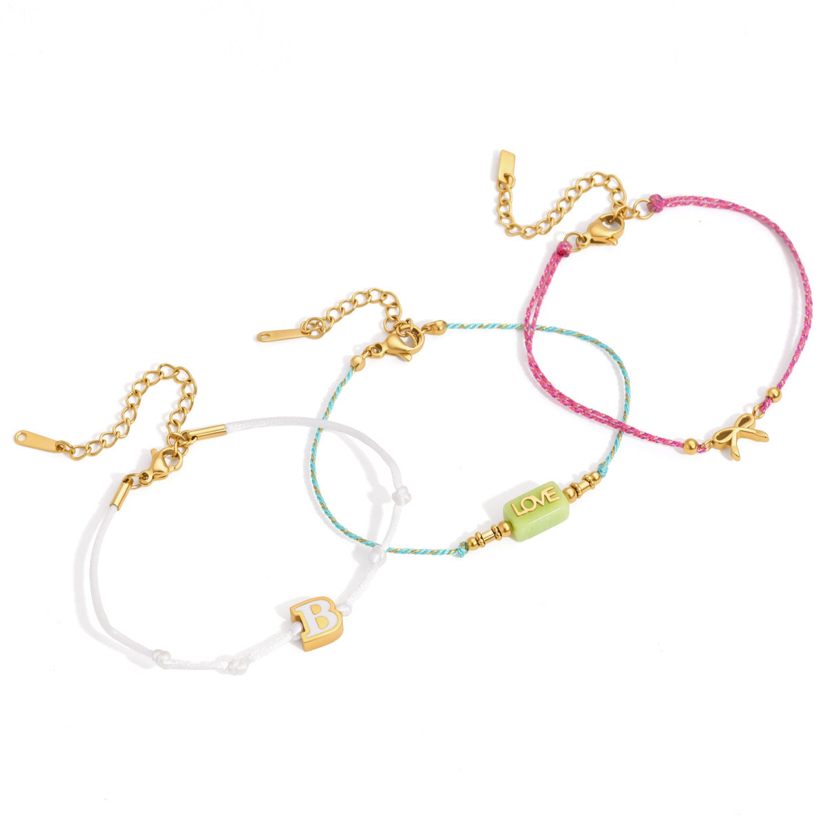 Bohemian Riviera Silk Cord Charm Bracelet