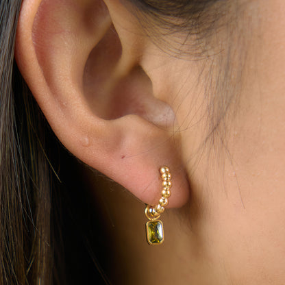 Luxury Vintage Ribbed Beaded Champagne Charm Earrings