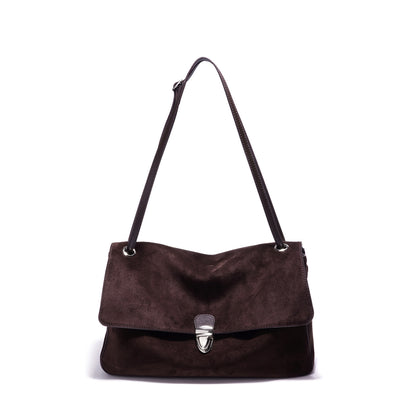 Vintage Luxe Suede Genuine Leather Clutch Bag