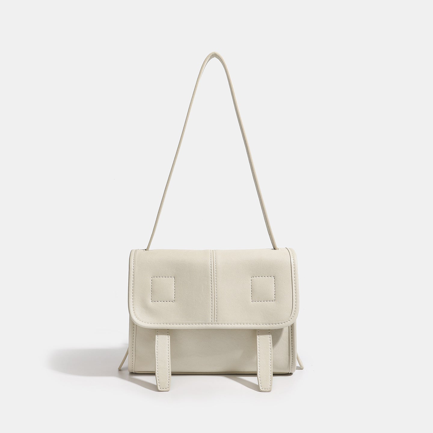 Minimalist Texture Flap Genuine Leather Shoulder Messenger Bag