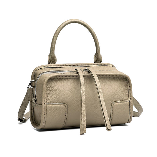 Chic Genuine Leather Boston Clutch Bag
