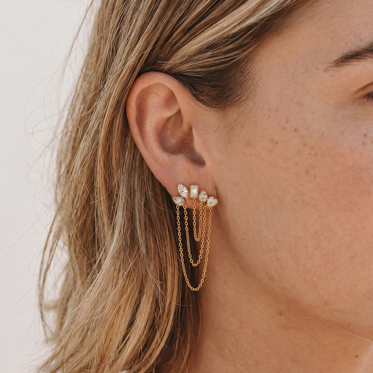 Luxury Majestic Geometric Draped Tiered Arch Earrings