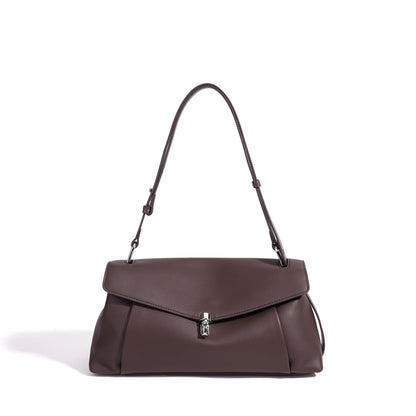 Muted Pebbled Genuine Leather Flap Clutch Bag