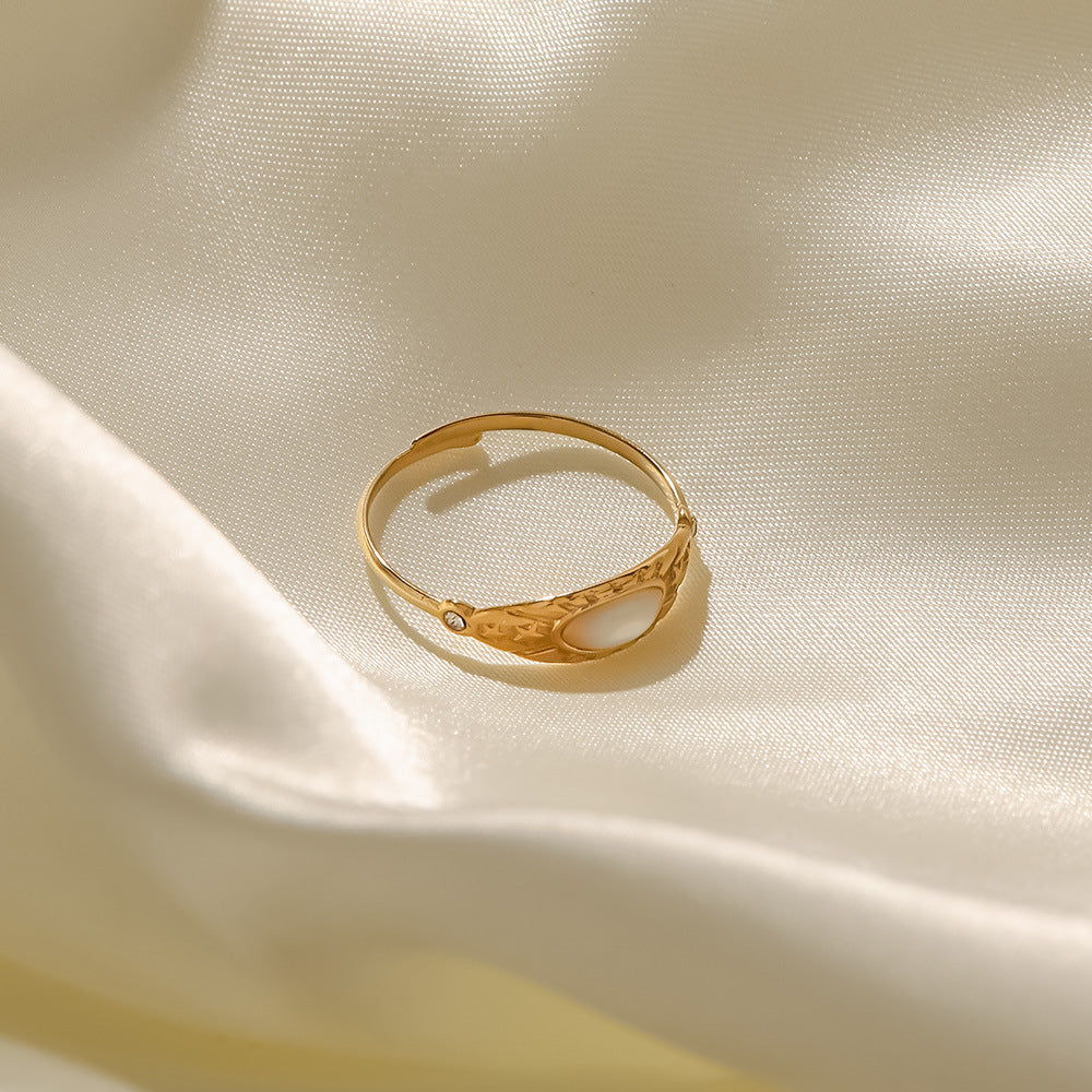 Anillo retro de acero inoxidable francés