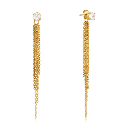 Luxury Majestic Fluid Cascading Tassel Drop Earrings