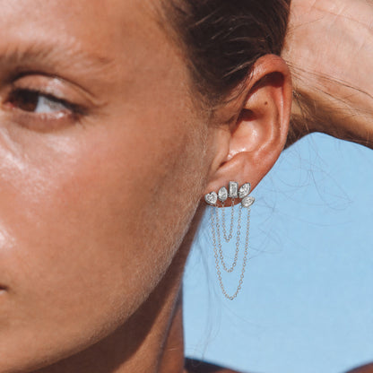 Luxury Majestic Geometric Draped Tiered Arch Earrings