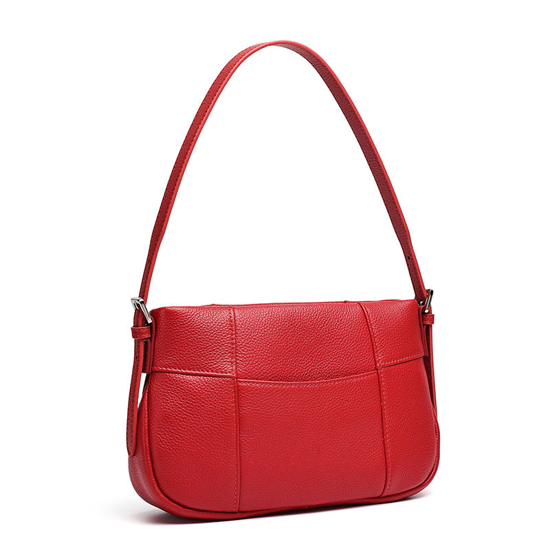 Effortless Genuine Leather Quilted Hobo Clutch Bag