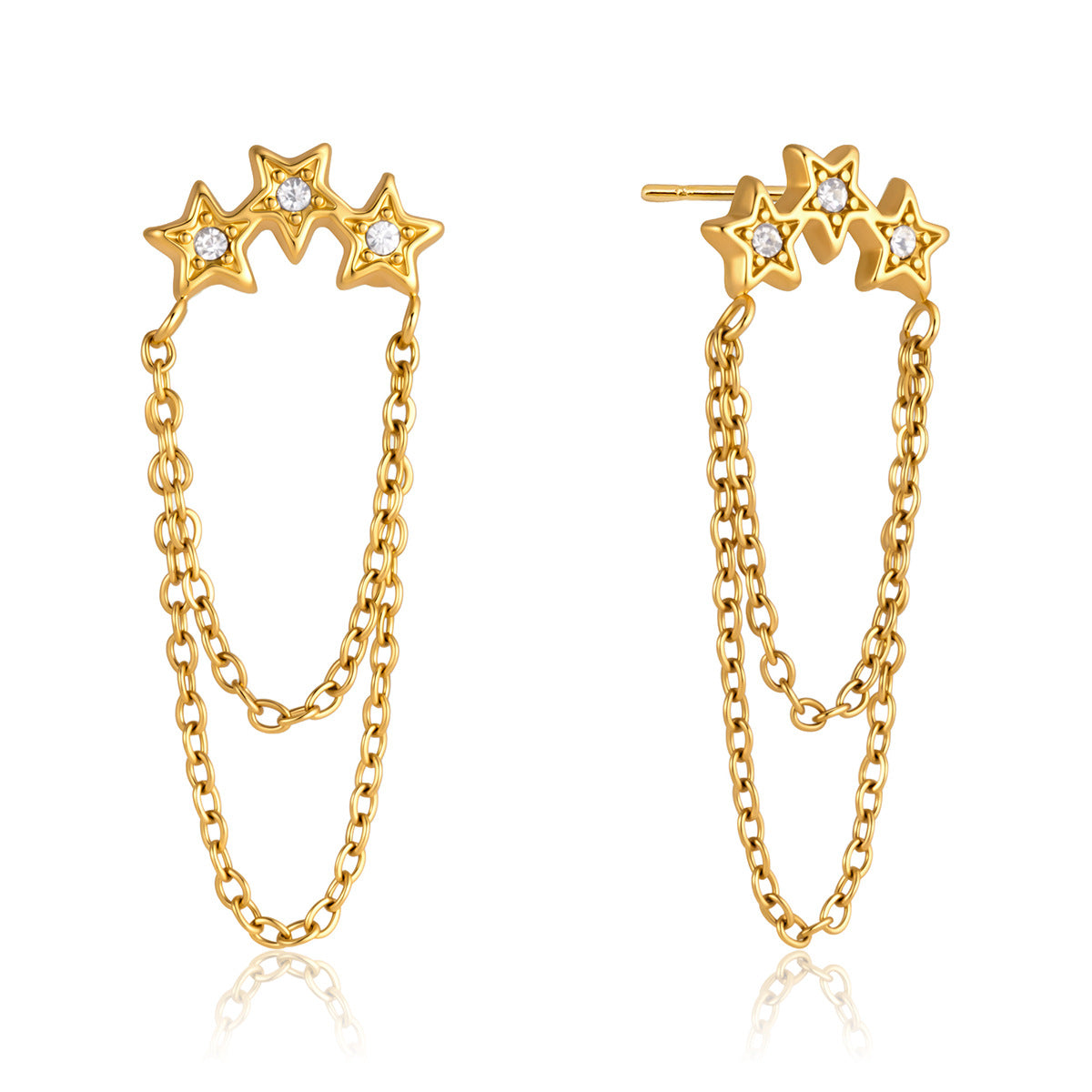 Chic Radiant Starlet Cluster Slender Tiered Drape Fringe Earrings