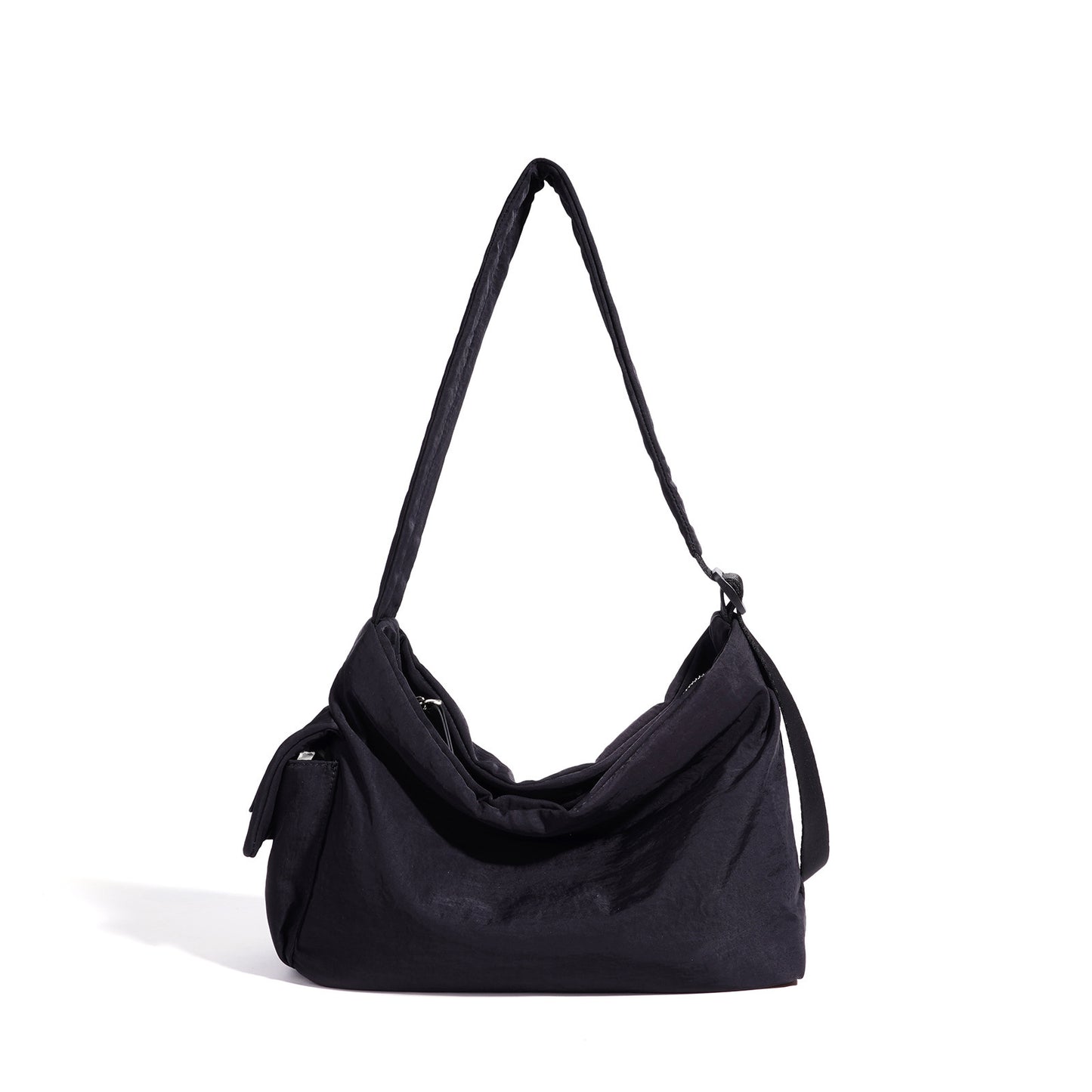 Minimalist Slouchy Nylon Shoulder Clutch Bag