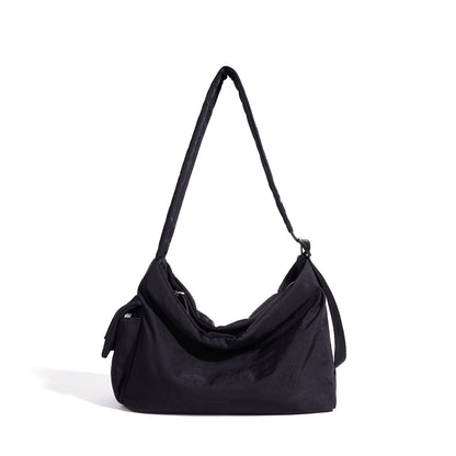 Minimalist Slouchy Nylon Shoulder Clutch Bag