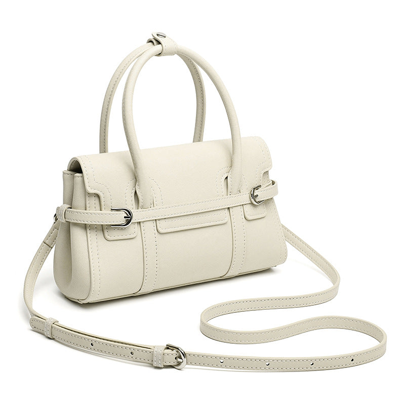 Sleek Genuine Leather Flap Satchel Clutch Bag