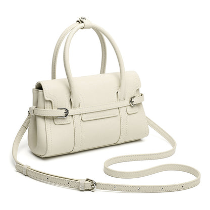 Sleek Genuine Leather Flap Satchel Clutch Bag