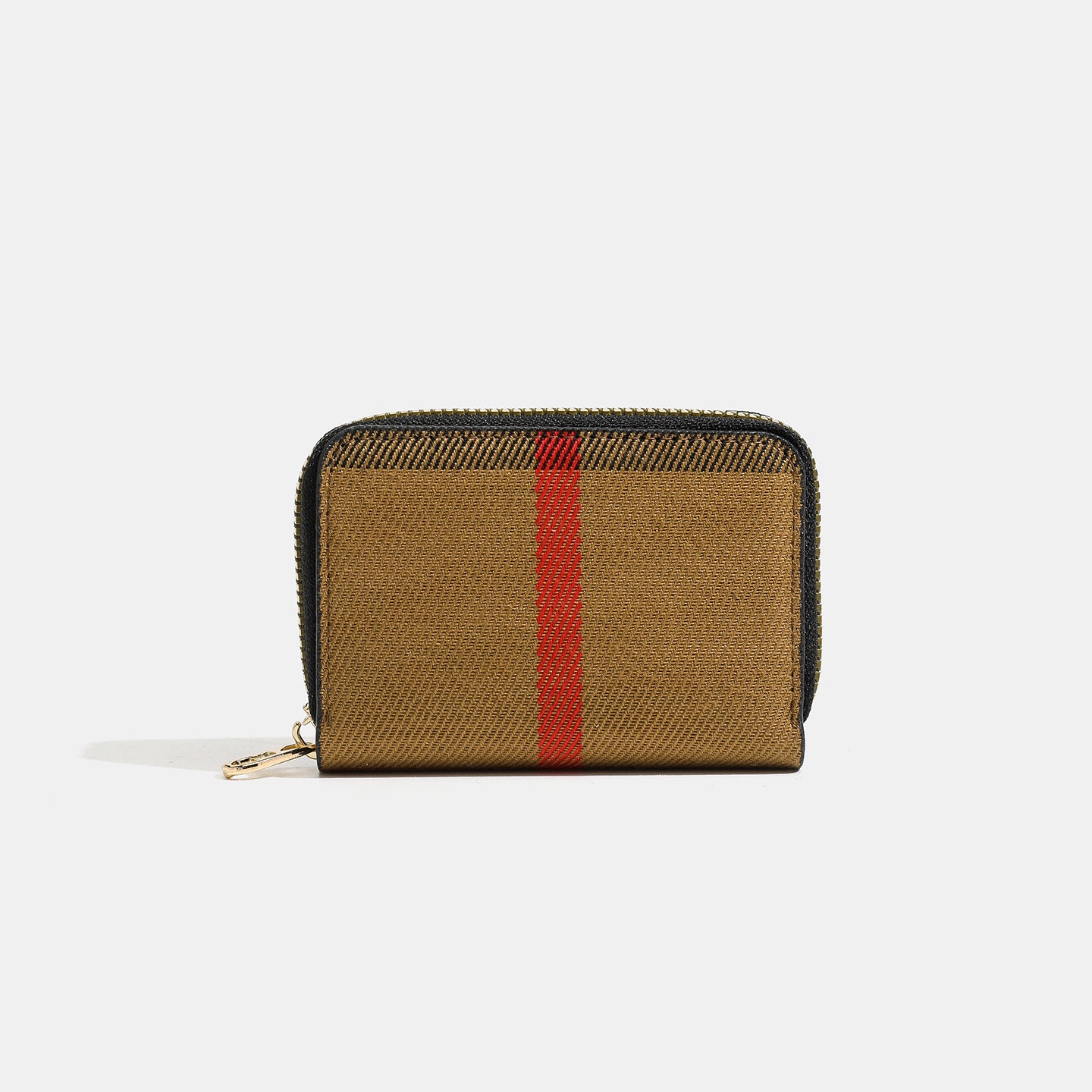 Vintage Tartan Style Canvas Zipper Card Wallet