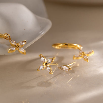 Elegant Radiant Marquise Blossom Earrings Set