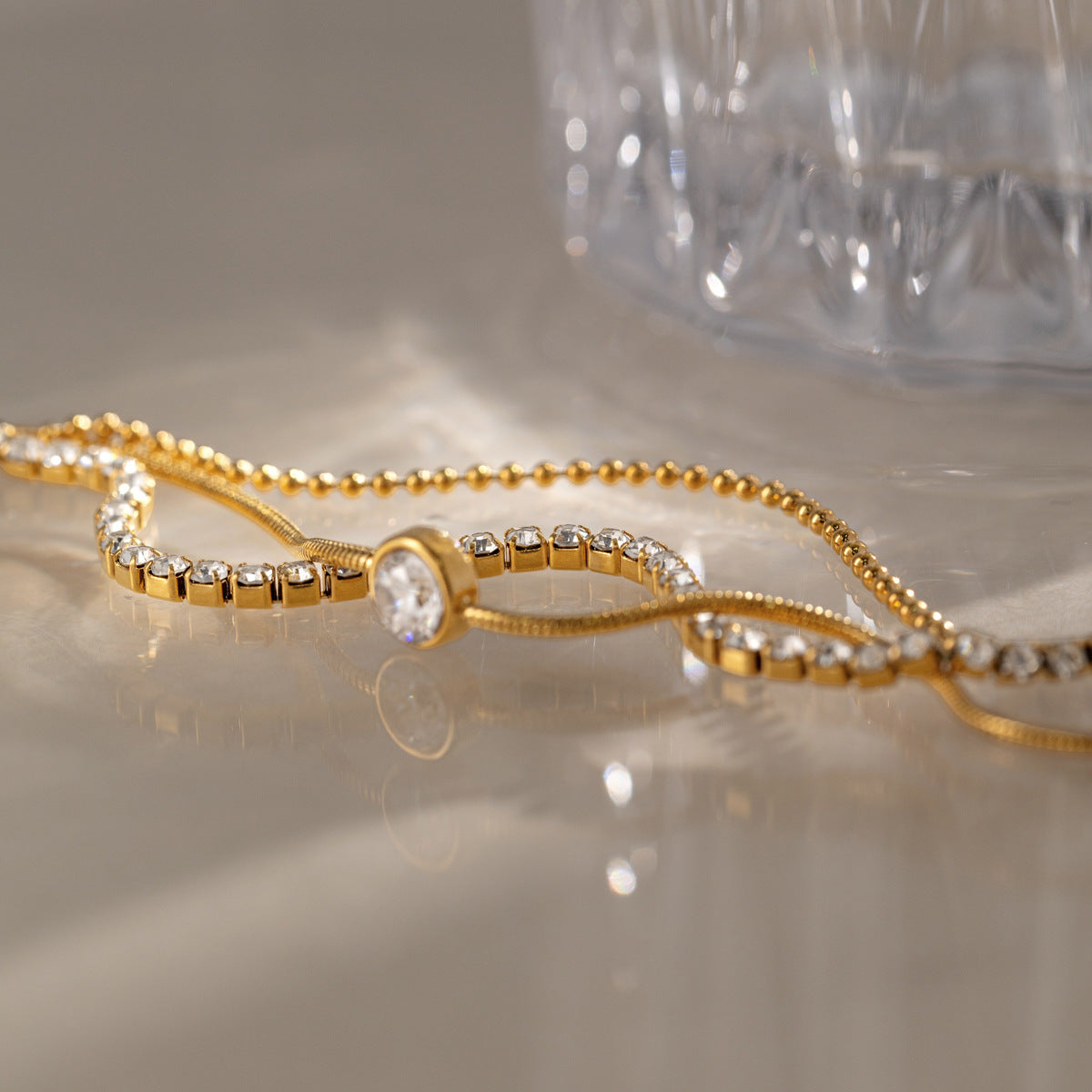 Luminary Layered Celestial Tennis Stacking Bracelet