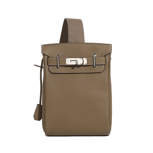 Minimalist Genuine Leather Sling Chest Bag