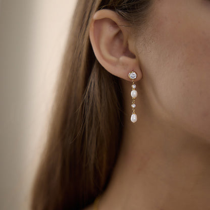 Luxury Whimsical Cascading Linear Radiant Drop Earrings