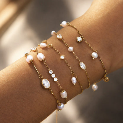 Elegant Minimalist Shimmering Fluid Station Bracelet