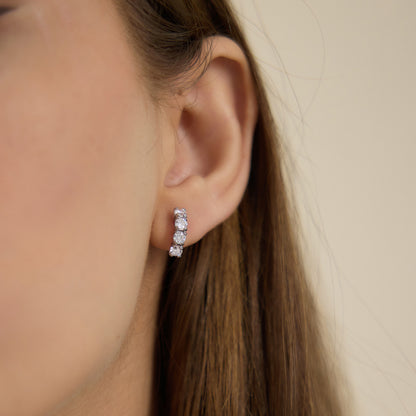 Luxury French Vintage Curved Eternity Climber Earrings