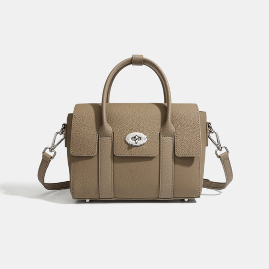 Classic Elegant Genuine Leather Flap Crossbody Shoulder Bag