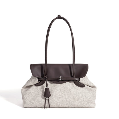 Mellow Canvas Spacious Flap Clutch Bag