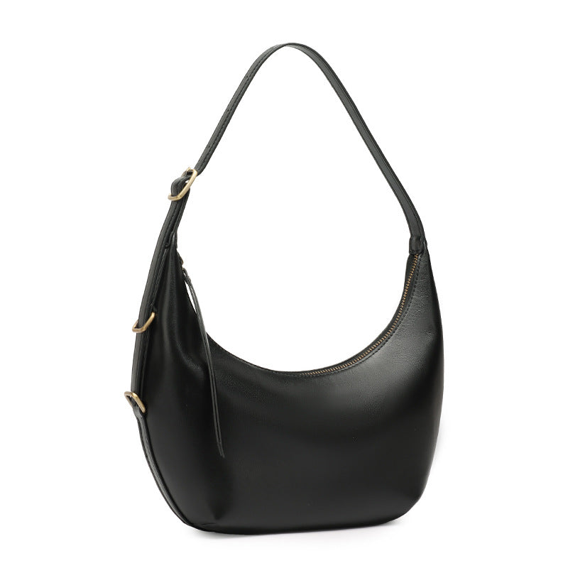 Niche Timeless Genuine Leather Dumping Bag With Unique Oil Waxed Patina