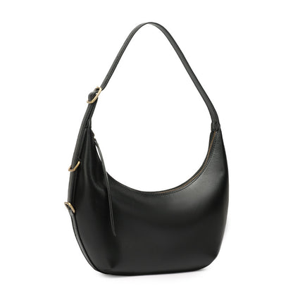 Niche Timeless Genuine Leather Dumping Bag With Unique Oil Waxed Patina