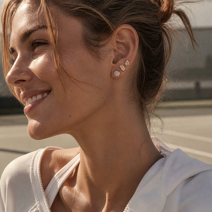 Luxury Artisan Sculptural Geometric Curated Stud Earrings Set