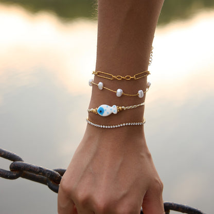 Whimsical Riviera Aquatic Dainty Charm Bracelet