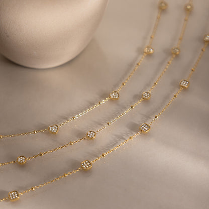 Modern Luxury Delicate Pavé Station Bracelet