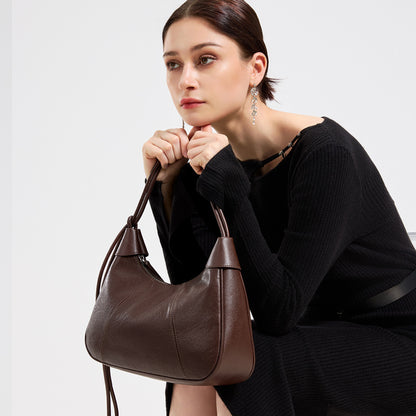 Women's Sable Crescent Genuine Leather Hobo Bag