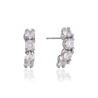Luxury French Vintage Curved Eternity Climber Earrings