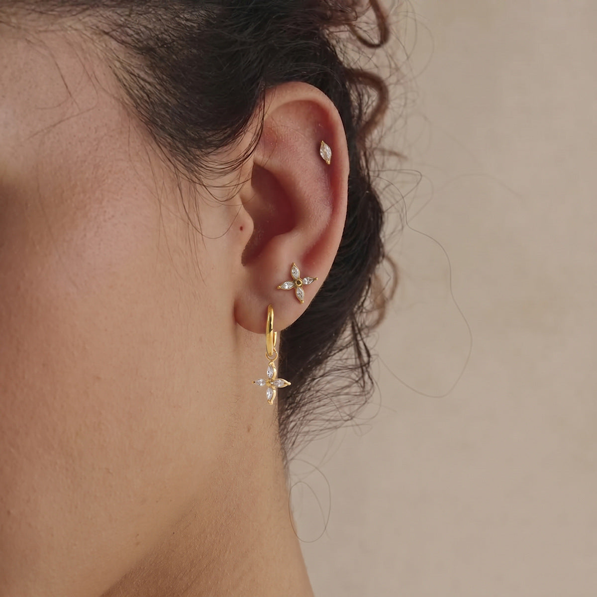 Elegant Radiant Marquise Blossom Earrings Set