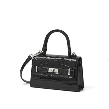 Minimalist Crocodile Pattern Handheld Genuine Leather Crossbody Bag