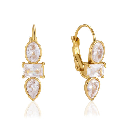 Luxury Majestic Geometric Tiered Totem Drop Earrings