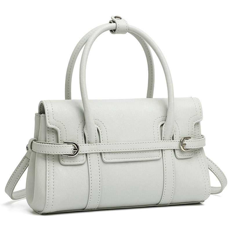 Sleek Genuine Leather Flap Satchel Clutch Bag