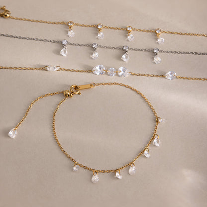 Elegant Radiant Fluid Pear Droplet Bracelet
