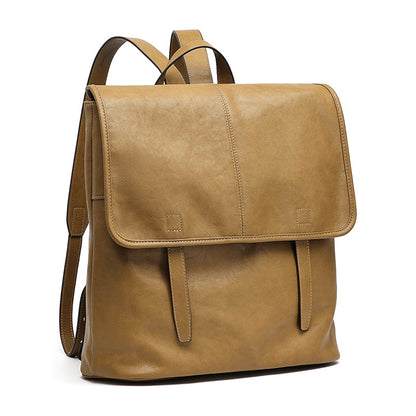 Vintage Casual Genuine Leather Flap Backpack