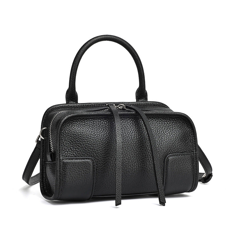 Chic Genuine Leather Boston Clutch Bag