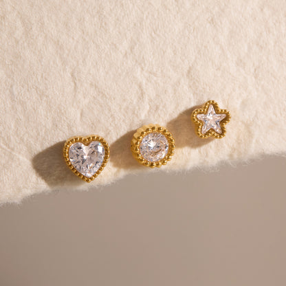 Luxury Celestial Romantic Beaded Curated Stud Earrings Set