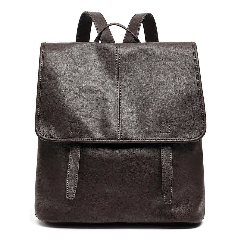 Vintage Casual Genuine Leather Flap Backpack