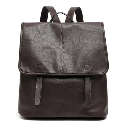 Vintage Casual Genuine Leather Flap Backpack