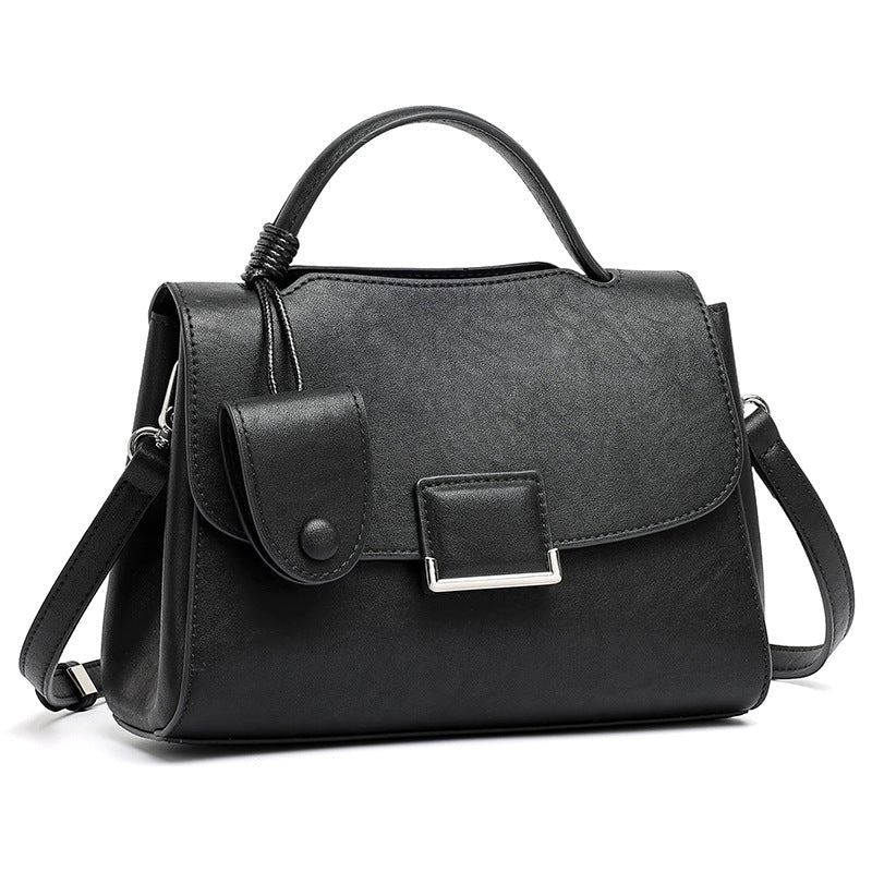 Chic Genuine Leather Square Flap Clutch Bag