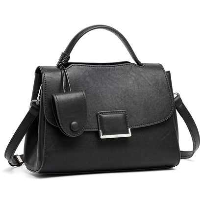 Chic Genuine Leather Square Flap Clutch Bag