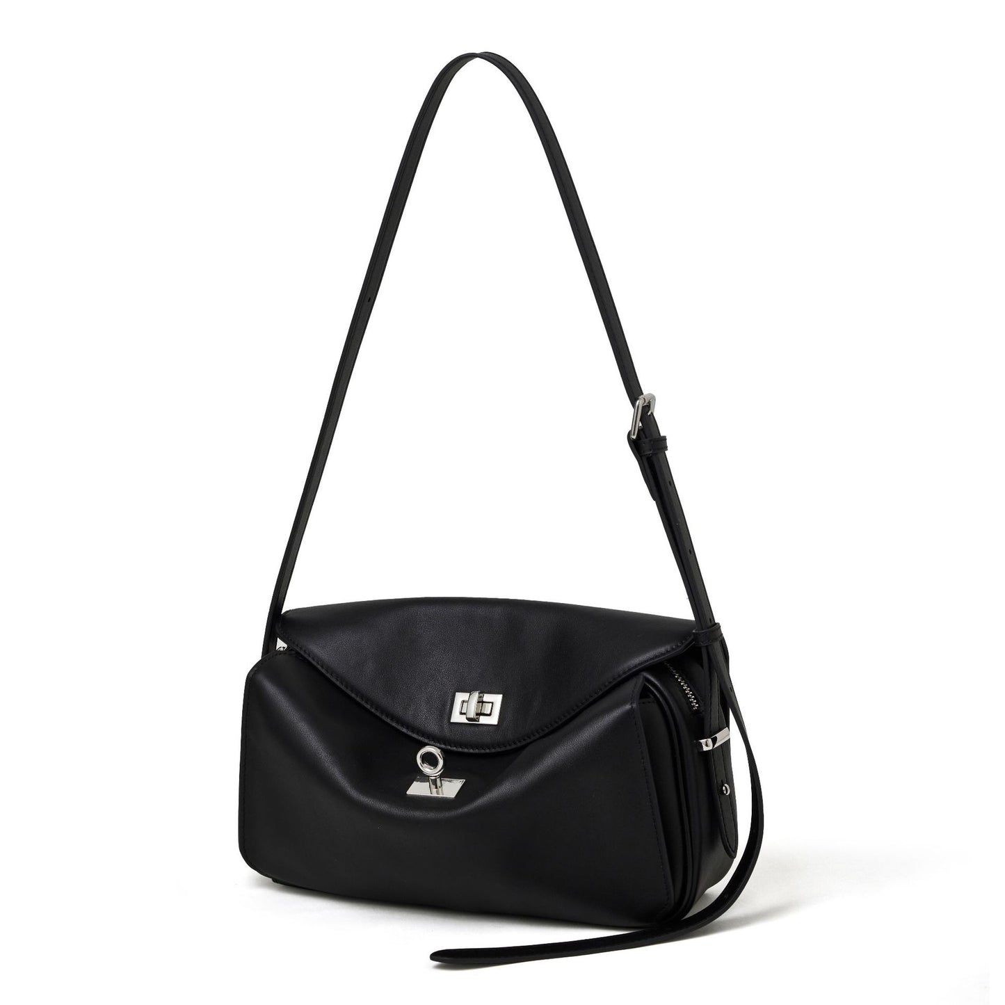 Silky Matte Genuine Leather Envelope Flap Clutch Bag