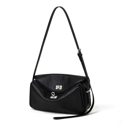 Silky Matte Genuine Leather Envelope Flap Clutch Bag
