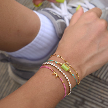 Bohemian Riviera Silk Cord Charm Bracelet