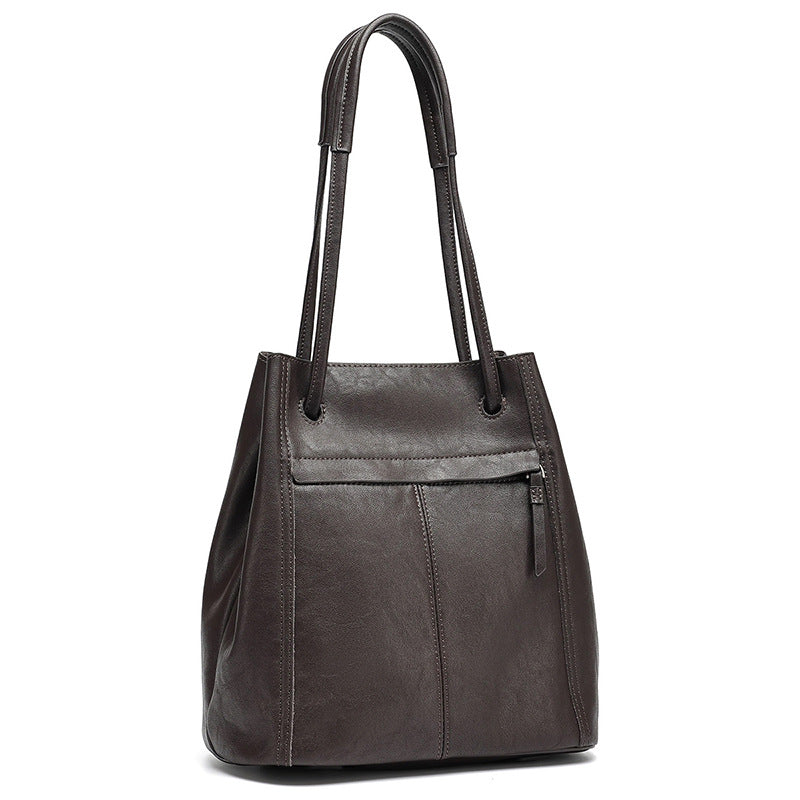 Artisanal Soft Genuine Leather Tote Clutch Bag